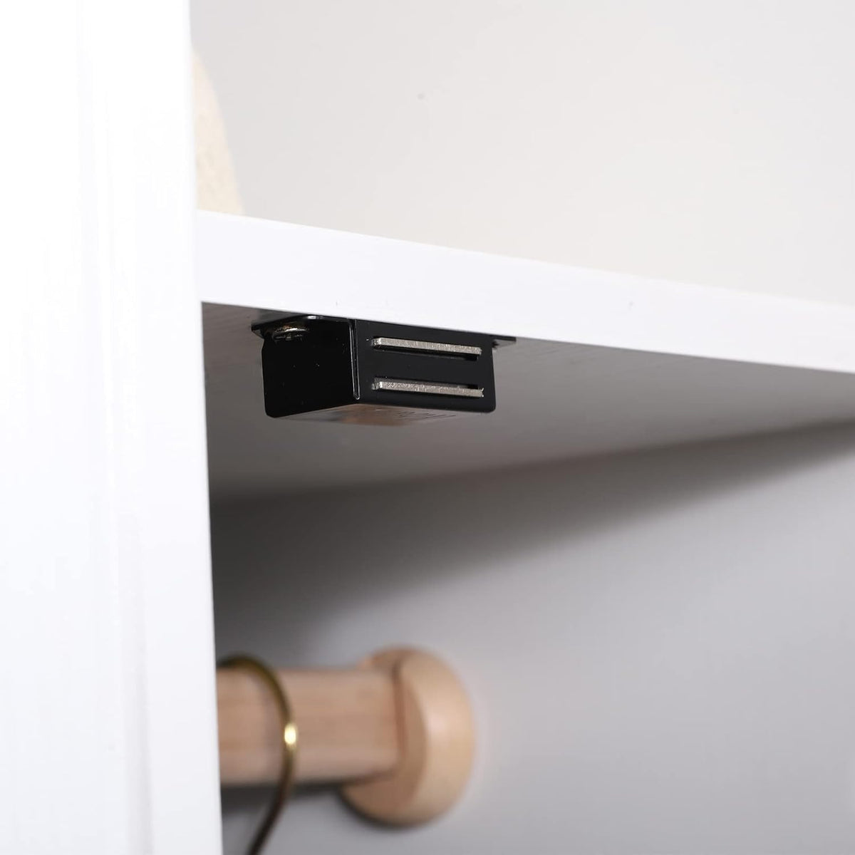 Mousike Cabinet Magnets Magnetic Door Catch Stainless Steel Door Magnet for Kitchen Bathroom Cupboard Wardrobe Closet Closures Cabinet Door Drawer Latch 20 lbs (Black 16Pack)