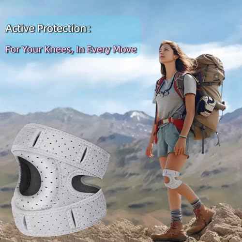 Knee Brace for Women Men Adjustable Knee Support with Side Stabilizers, Patella Gel Pads & Upgraded Silicone Anti-Slip Strip -Patella Knee Brace for Meniscus Tear, Knee Pain, Arthritis, Injury Recovery, Running, Workout