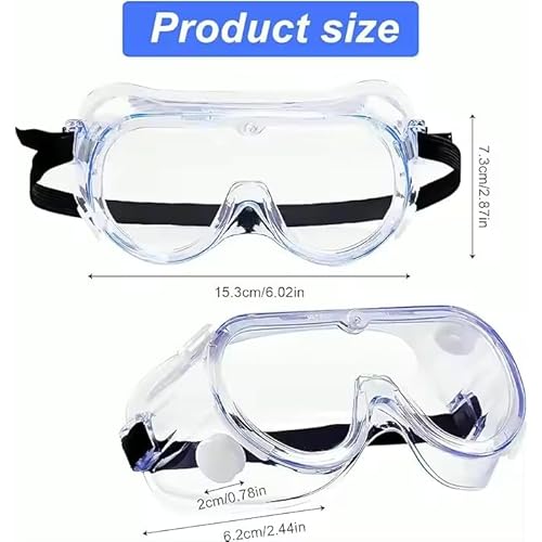 keebomed Chemical Splash Impact Safety Goggle ? Adjustable Soft PVC Frame, Clear Polyvinyl Chloride Lens, Reusable Eye Protection for Lab, Construction, Painting ? 1?Pack, 1?Year Warranty