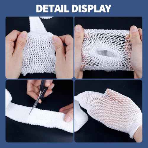 2 Rolls Tubular Bandage, 2.3 Inch Elastic Net Bandages, Wound Dressing Elastic Mesh Net, Tubular Gauze for Arm Wounds Without The Use of Adhesive Tape