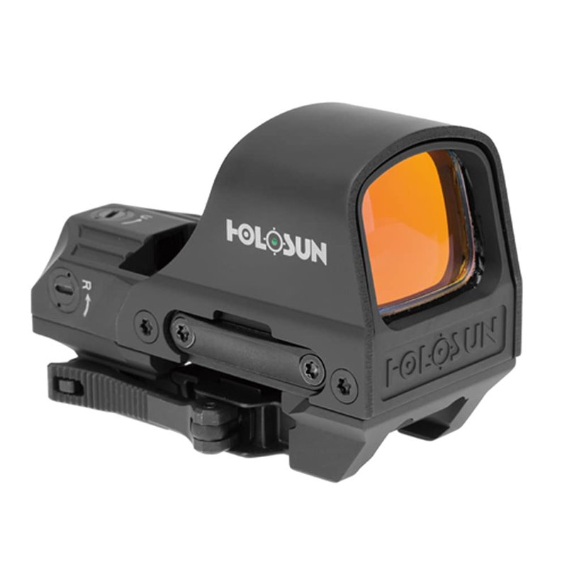 HOLOSUN 510C Series Multi-Reticle 2 MOA Dot & 65 MOA Circle Open Reflex Sight - Solar FailSafe Shake-Awake, 12 Settings - Red/Green Dot (Black/FDE) (Black, Green)