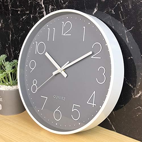 JUSTUP 12in Non-Ticking Wall Clock, Silent Battery Operated Wall Clock
