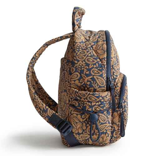 Vera Bradley Women's Featherweight Small Banbury Backpack, Lotus Montage Roasted Pecan, One Size