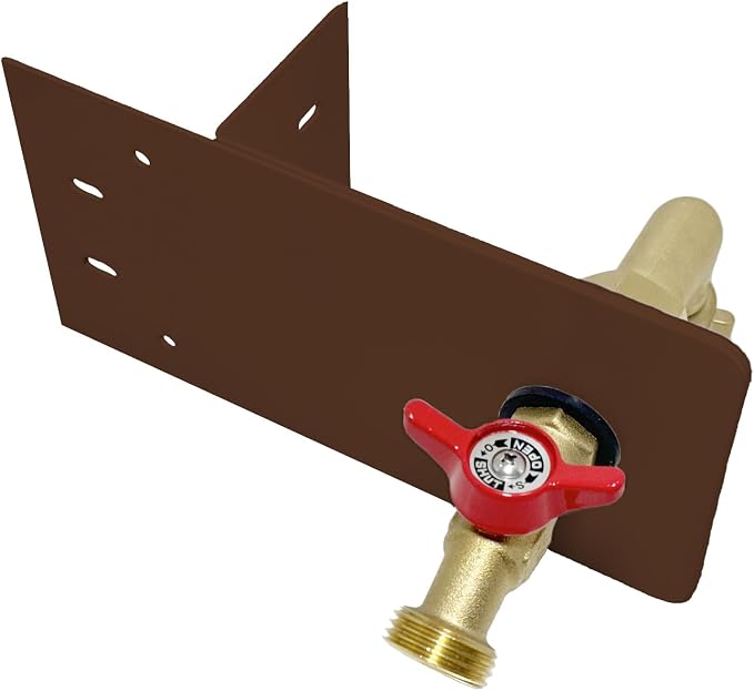 Garden hose faucets, backyard hose holders, outdoor balcony Hose Bibb Valve, faucet screen clamping bases, faucet holders for laying a hose in a lanai or any screened window (tanned)