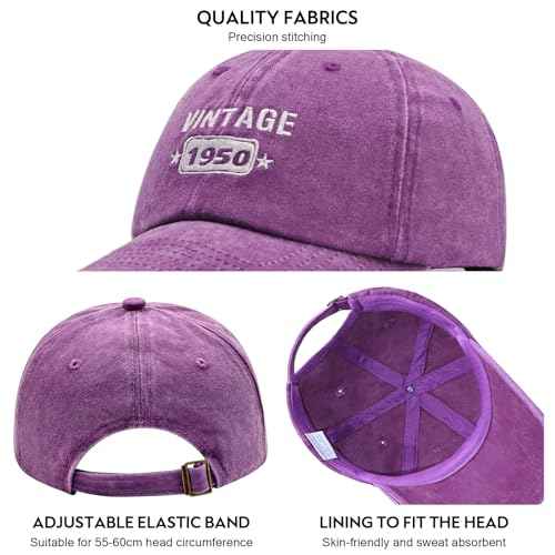 75th Birthday Gifts for Men Women, Happy 75th Birthday Decorations- Embroidered Baseball Cap Adjustable