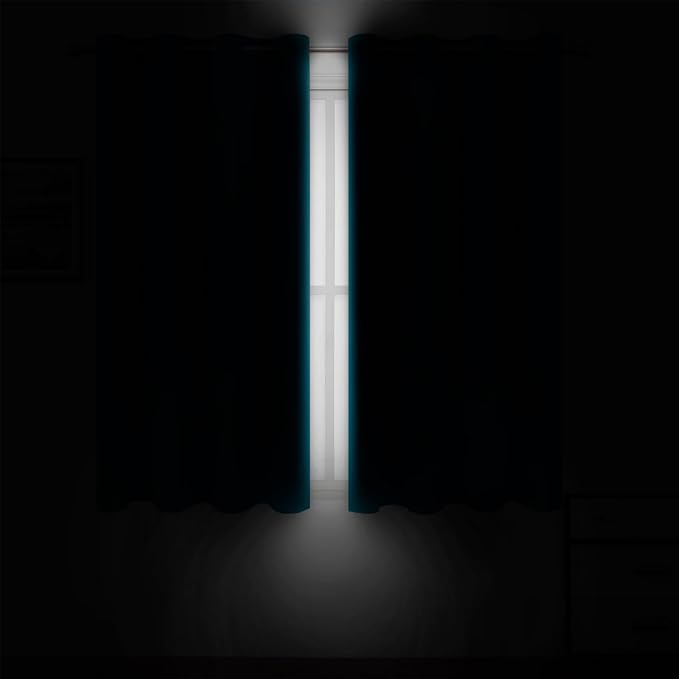 LEMOMO Blackout Curtains 66 x 54 Inch Long Teal Curtains Set of 2 Panels Room