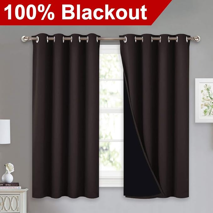 NICETOWN Truly Blackout Curtains 54 inches Length, 2 Thick Layers Completely