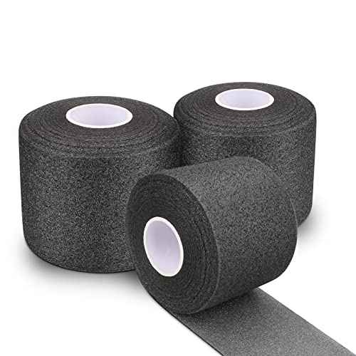 Cosywell Pre Wrap for Athletic Tape 3 Pieces Black Foam Underwrap for Sports Comfortable for Ankles Wrists Hands and Knees(2.4 Inches x 22 Yards)