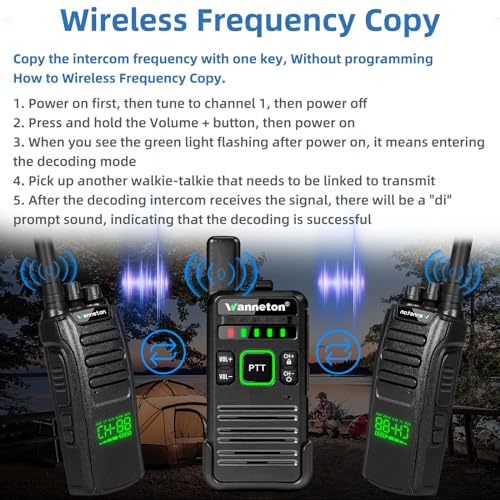 RT22pro Wireless Frequency Copy Rechargeable Walkie Talkies for Adults,walkie talkies Two Way radios Long Range with VOX, Scrambling, decoding, Battery Display, scanning and Other Functions.