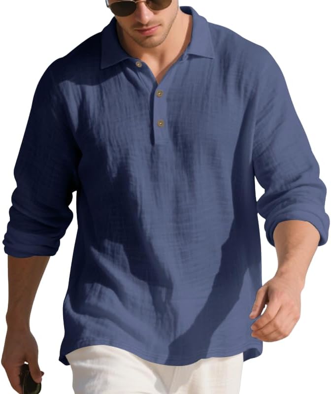 Regine Switzerland Casual Linen Blend Shirt - Solid White Long Sleeve for Men | Perfect for Spring & Autumn