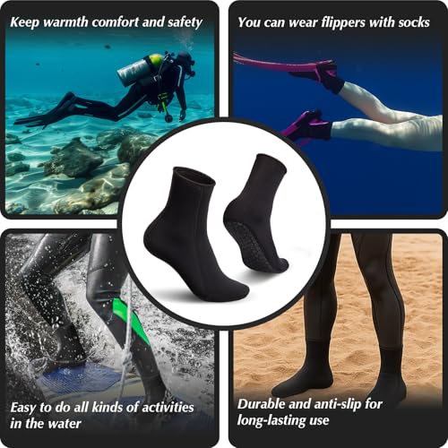 3mm Beach Water Socks - Sand Proof Aqua Socks for Beach Sports, Swimming, Diving, Surfing & Water Activities