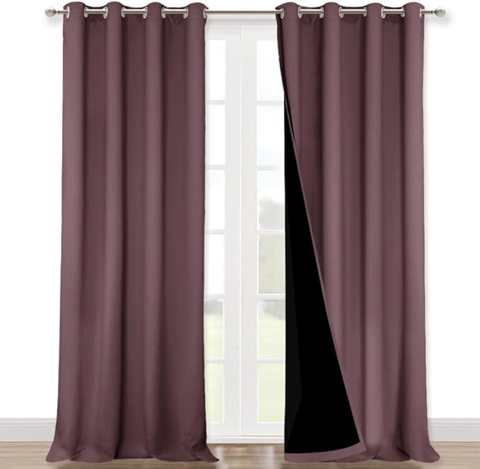 NICETOWN Full Shading Curtains 90 inches Long 2 Panels Set