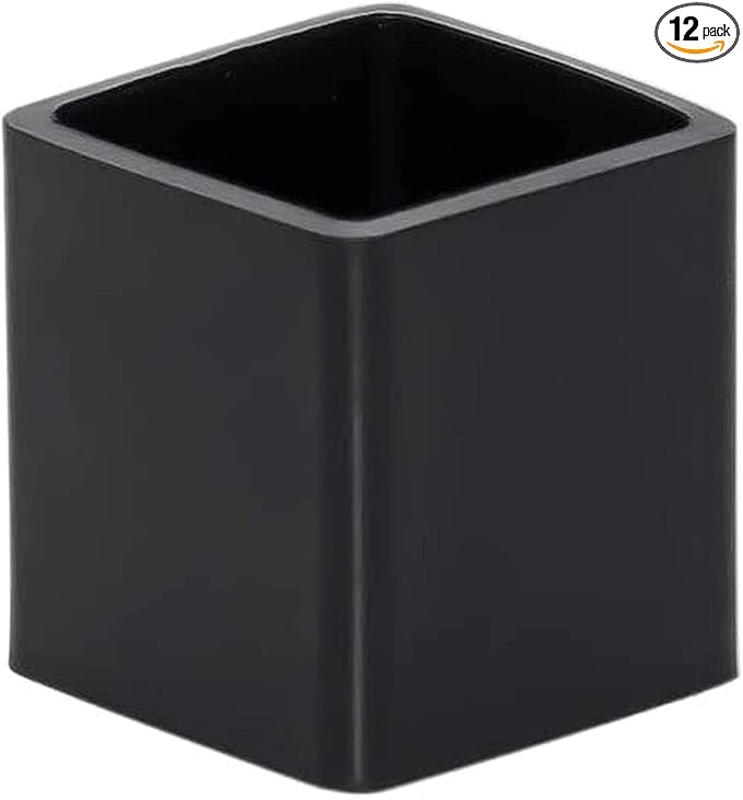 12 Pcs Black Square Anti-Slip Rubber Leg Tips Chair Leg Caps Furniture Floor Protectors Chair Table Bar Stool Leg Covers Furniture Leg Cube Feet 1.57 Inch x 1.57 Inch (40 x 40mm)