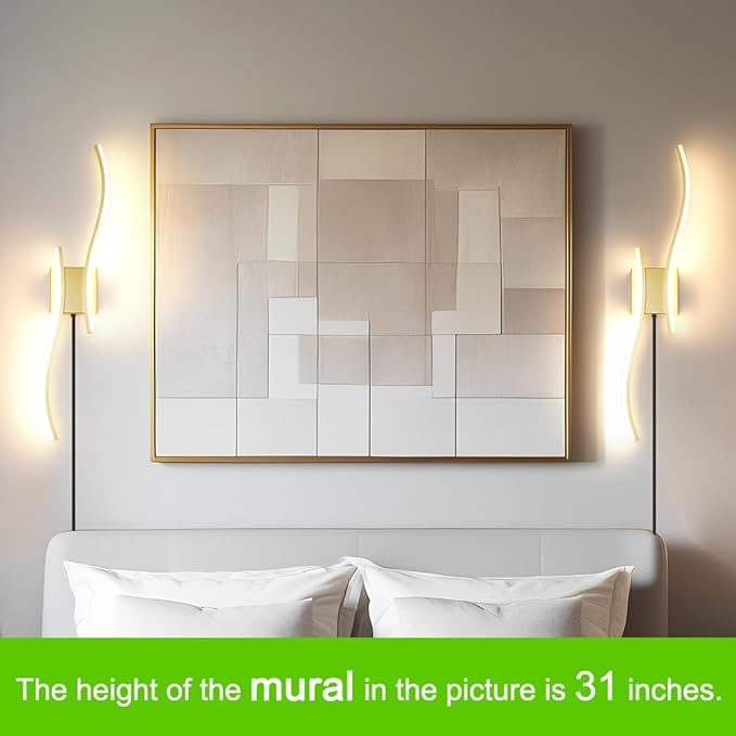 Daunton Modern Plug in Wall Sconce Set of 2, 3CCT Adjustable & Memory Function