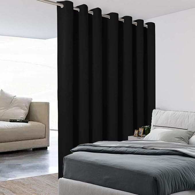 BONZER Extra Wide Room Divider Curtain Total Privacy Wall Noise Reducing