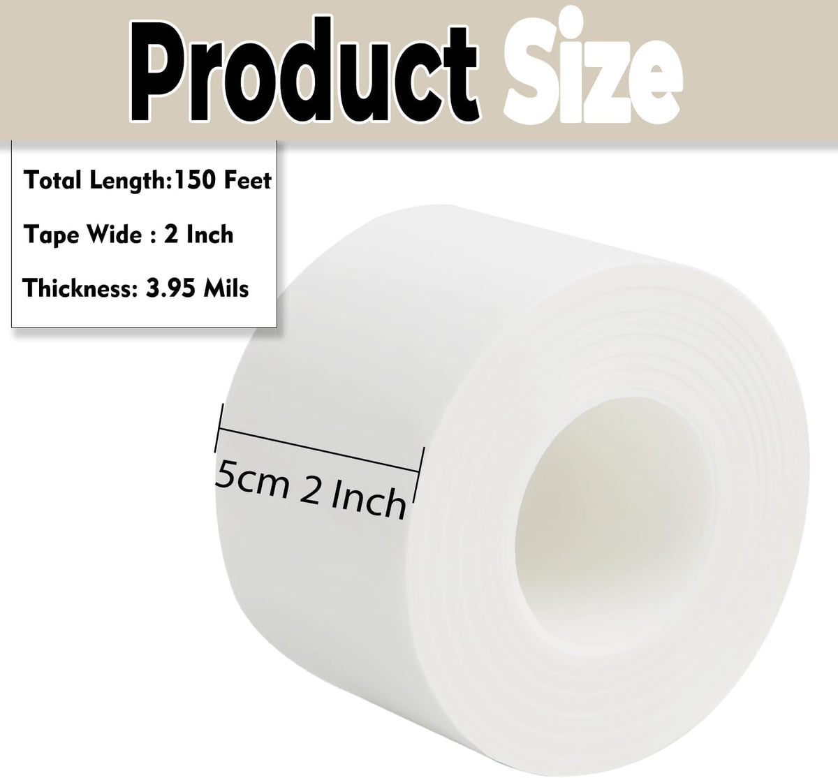 Window Insulation for Winter Weather Sealing Tape 2 Inch x 50 Yards Weather Stripping Residue Free Draft Isolation Sealing Film Tape for Shower Glass Gaps and Doors Windows
