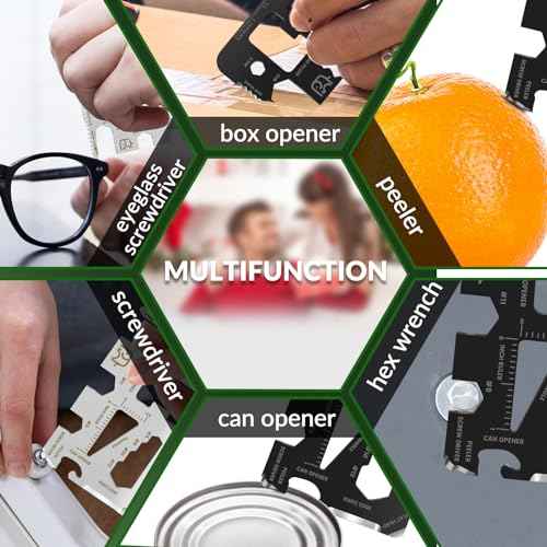 Stocking Stuffers for Adults Men Women, Gifts for Men, 2 Pack 20 in 1 Wallet Credit Card Multitool, White Elephant Christmas Gifts, Mens Stocking Stuffers for Him, Boys, Husband, Dad
