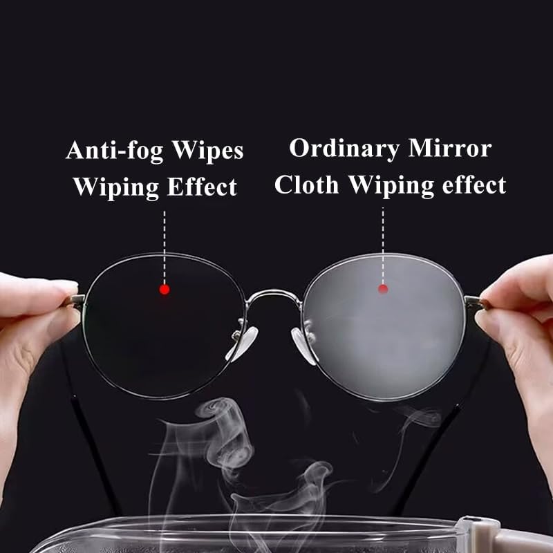 （200 PCS) Anti-Fog Lens Wipes Pre-Moistened Anti-Fog Wipes| Glasses Cleaner Safely Cleans Glasses, Sunglasses, Phone Screen, Electronics & Camera Lens