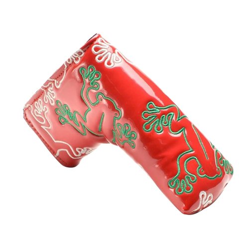 GOOACTION Golf Blade Putter Cover Magnetic Closure Red Funny Creative Frog Golf Putters Headcover Leather