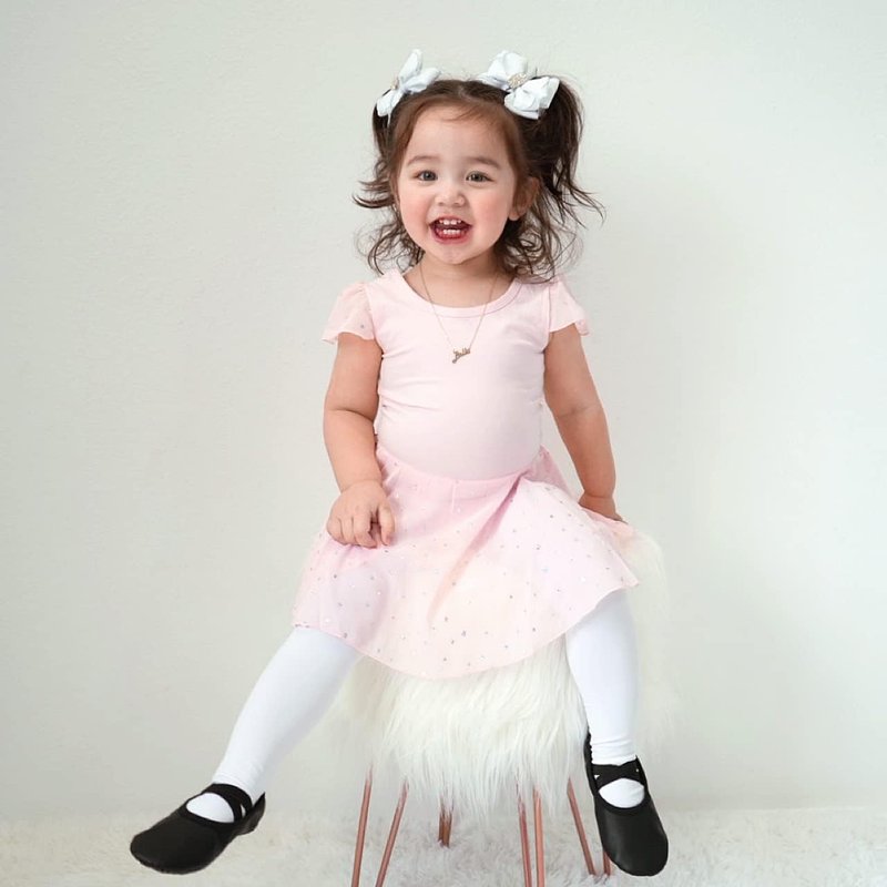Stelle Girls' Ultra Soft Pro Dance Tight/Ballet Footed Tight(Toddler/Little Kid/Big Kid),BK+WT,M