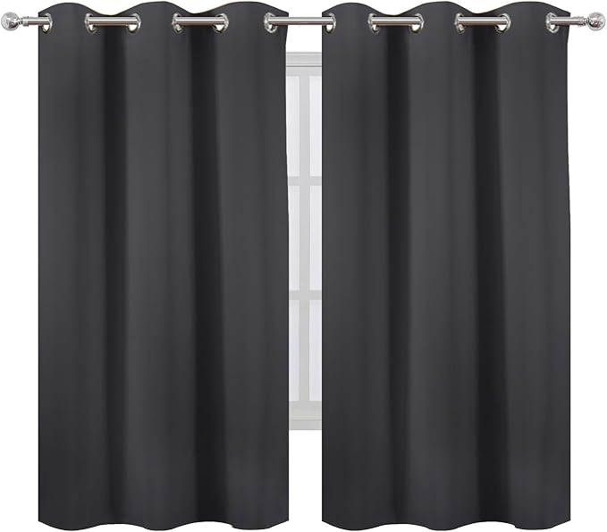 LEMOMO Blackout Curtains 42 x 63 inch/Dark Grey Curtains Set of 2