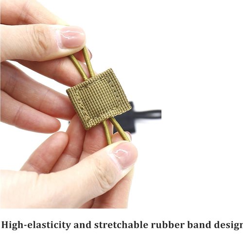 20 Pieces Molle Accessories Tactical Binding Retainer Gear Holder Clip Molle Webbing Binding Ribbon Elastic Buckle Multipurpose for Fixed Tactical Gear,Tactical Backpack Vest Attachments （khaki）