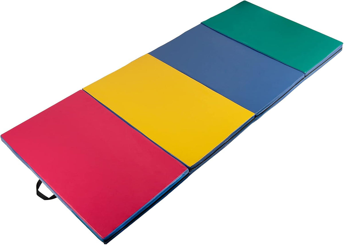 Polar Aurora Folding Gymnastics Exercise Mat - 4' x 8' x 2" Thick for Yoga & Aerobics