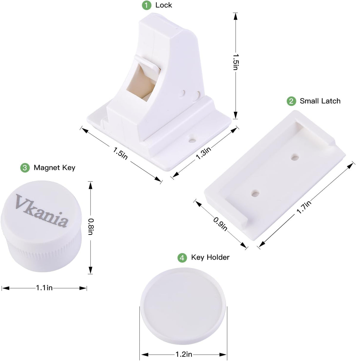 10 Pack Vkania Magnetic Cabinet Locks Baby Proofing - Baby Safety Latches for Drawers and Cabinets - Easy Installation No Drilling