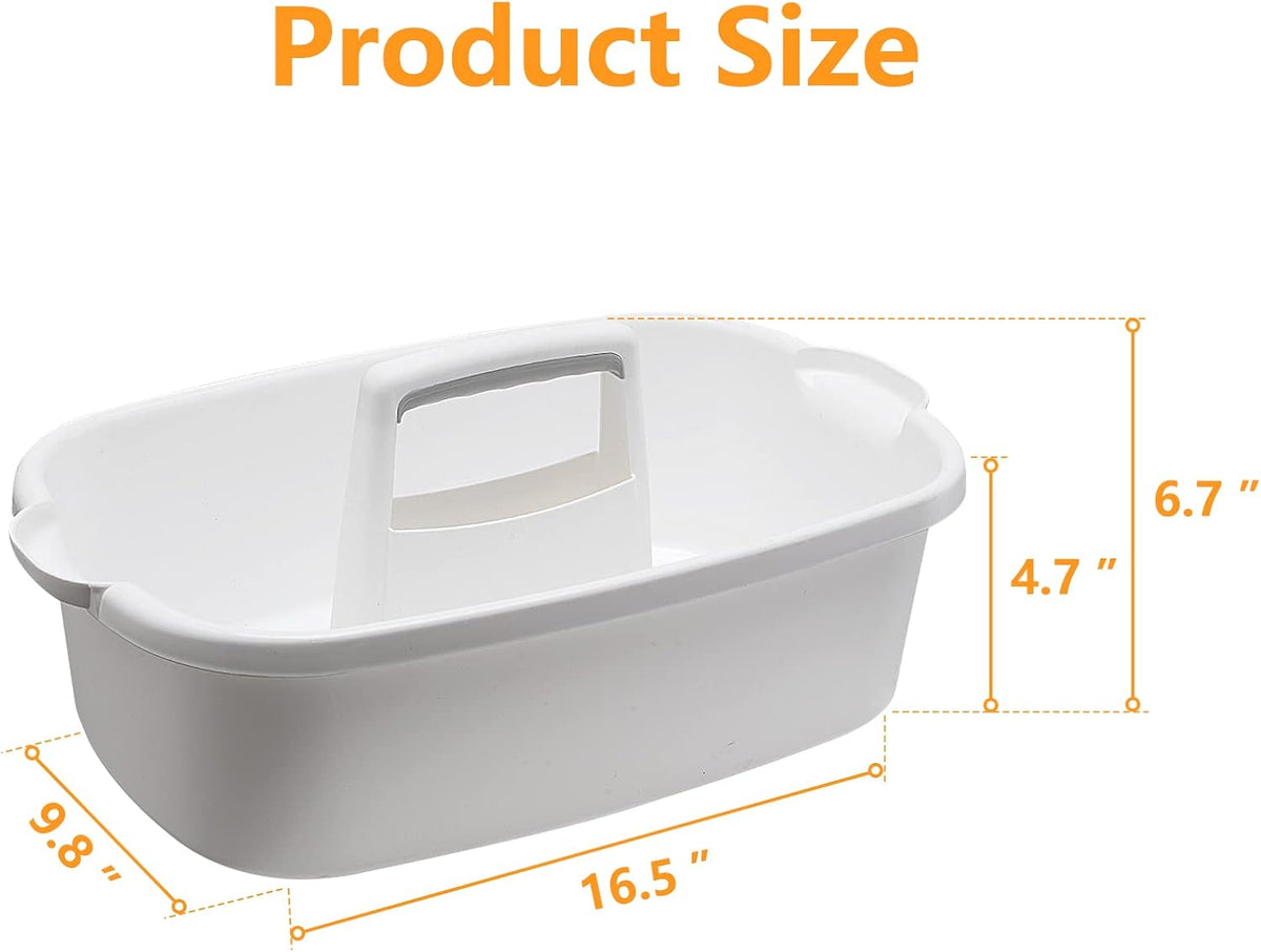 2 Pack Multi-Purpose Plastic Cleaning Caddy with Handle, Shower Caddy Organizer/Storage Basket/Totes Portable for Bathroom Supplies, Cleaning Products, Under Sink Tool. (blue+white)