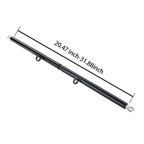 Spreader Bar Heavy Duty Stainless Steel Expandable Black Bar Home Gym with 4pcs Furry Crocodile Pattern Red Adjustable Strap,Sports Aid Training Fitness Gear Pilates Aid Kit,Indoor Yoga Set