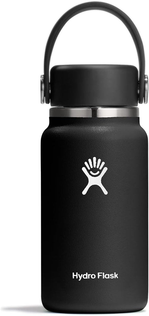 Hydro Flask Micro Bottle - Insulated Mini Water Bottle - Leak Proof Design, 6.7 Oz, Black
