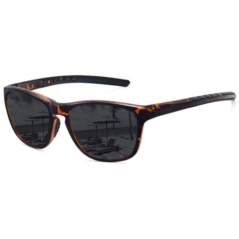MEETSUN Polarized Sports Sunglasses for Women Men Driving Running Cycling Fishing Sun Glasses UV400 Protection Tortoise Frame-Gray Lens