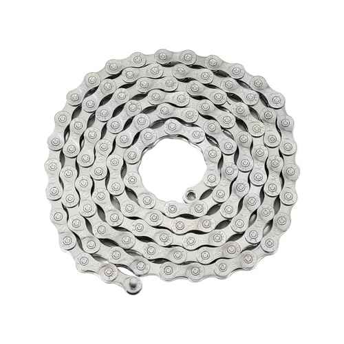 6/7/8 Speed Bike Chain,Suitable for Road Bicycles,Mountain Bike Accessories,Full Silver Plating,116 Links,Compatible with Shimano/SRAM Mountain, Road Bike