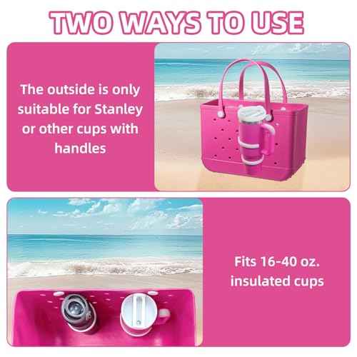 2 Pcs Cup Holder for Bogg Bag, 30oz and 40oz Water Bottle Accessories, Compatible with Bogg Bags and Simply Southern Totes
