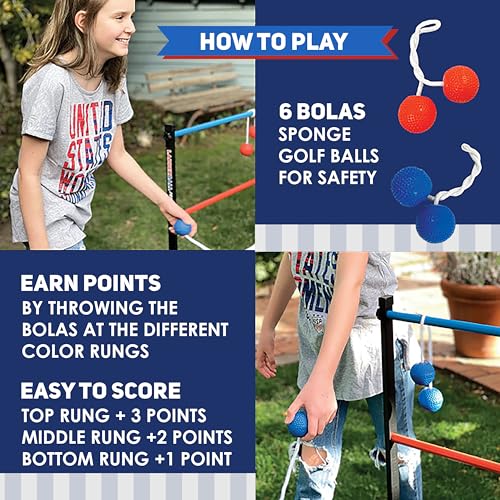 Front Porch Classics, Maranda Enterprises Ladderball Pro Steel, Black, Blue, Red, White