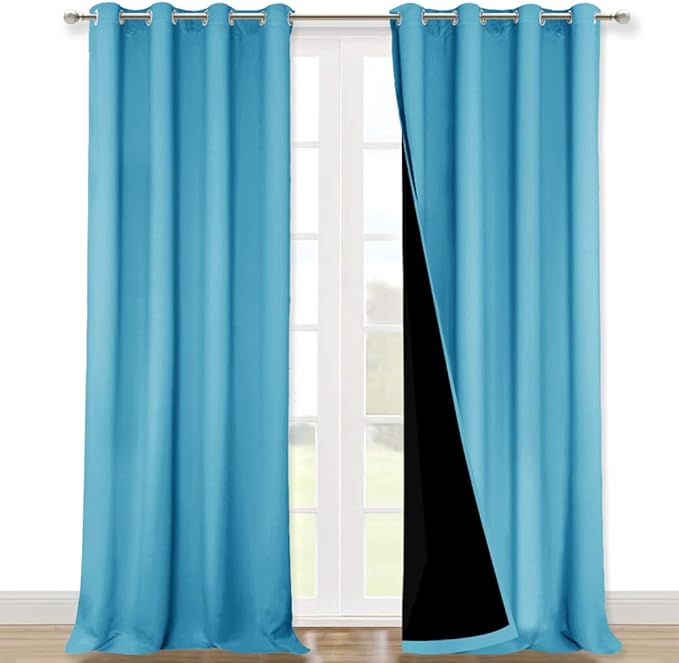 NICETOWN Insulated 100% Blackout Curtains, Noise Reducing Performance Drapes