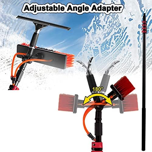 4M-12M Window Cleaning Kit, Telescopic Water Fed Pole with Squeegee & Brush, Extendable Roof & Glass Cleaner, Ideal for Solar Panel & Outdoor Use