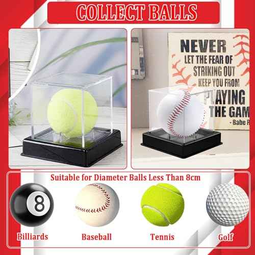 2 Pack Baseball Display Case, Baseball Box with UV Protected,Acrylic Baseball Boxes for Display,Baseball Cube Memorabilia Display Protector,Official Baseball Autograph Display Case