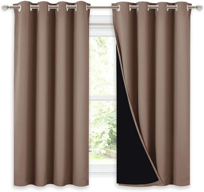 NICETOWN Bedroom Full Blackout Curtain Panels, Super Thick Insulated Window