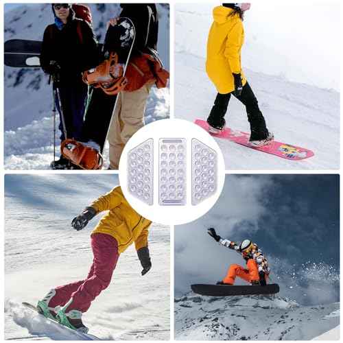 2Sets of 6pcs Stomp Pad, Clear Anti-Skidding Snowboard Stomp Pads Skis Board Grip Pad Mat for Snowboarding Snow Board Accessories