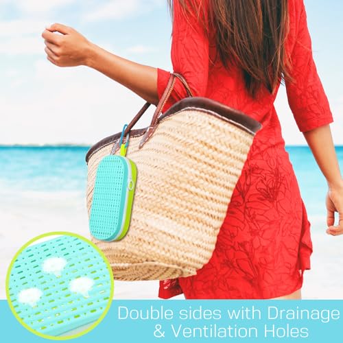 2 Pcs Swim Goggle Case for Swimming with Hole Zipper Clip Silicone Cases for Goggle Gift