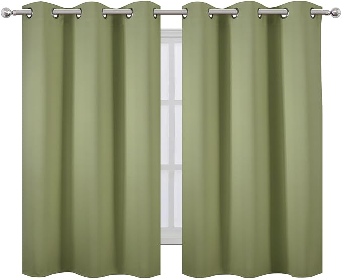 LEMOMO Sage Green Blackout Curtains/38 x 54 Inch/Set of Two Panels Grommet