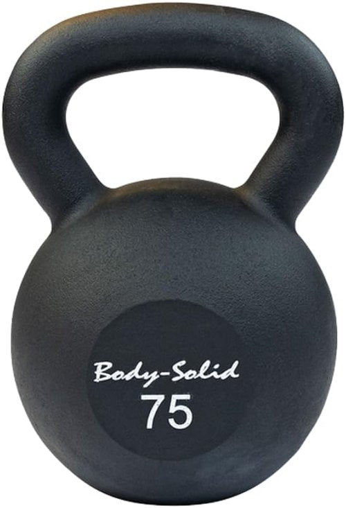 Body-Solid Kettlebell - Matte Black Powder Coat with Kettle Grip Handle | Ideal for Weight Training & Core Workouts