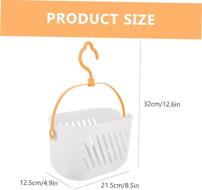 Cabilock Shower Organizer Plastic Bathroom Hand Basket Hanging White Plastic Hanging Basket Bath