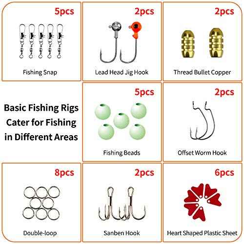 Fishing Lures Kit for Freshwater Bait Tackle Kit for Bass Trout Salmon Fishing Accessories Tackle Box Including Spoon Lures Soft Plastic Worms Gifts for Men