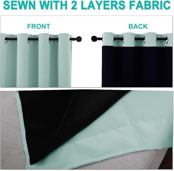 NICETOWN 100% Blackout Window Curtain Panels, Full Light Blocking Drapes