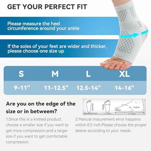 INDEEMAX 2 Pack Ankle Brace for Sprained Ankle, Arch Support Compression Sleeve Socks for Women & Men, Achilles Tendonitis Brace Wraps for Plantar Fasciitis, Foot Swelling Relief