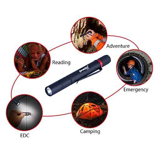 2 Pack LED Pen Flashlight, 3 Mode Pen Lights, Ultra Bright Mini Penlight, Pen Light Flashlights Pocket Clip, IP67 Small Waterproof Penlights for Outdoor Inspection Work, Emergency
