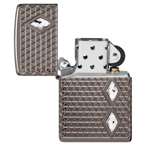 Zippo Diamond Pattern Design Armor Black Ice Pocket Lighter