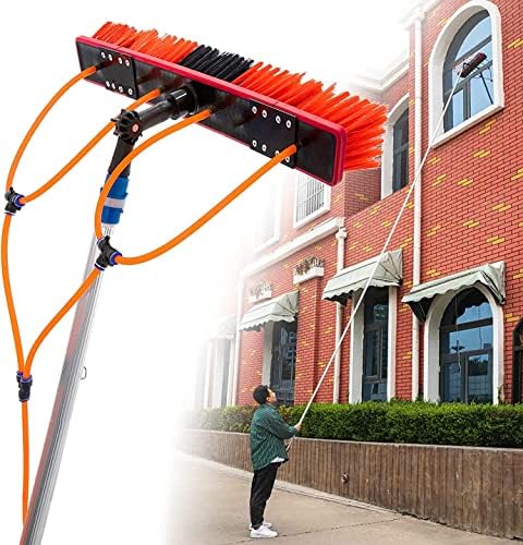 Window Cleaning Pole, Water Fed Telescopic Brush Extendable Cleaner Conservatory Roof Suitable for Photovoltaic Panel Cleaning Trucks-12m/40ft,Roof Cleaning Tools Window Clea